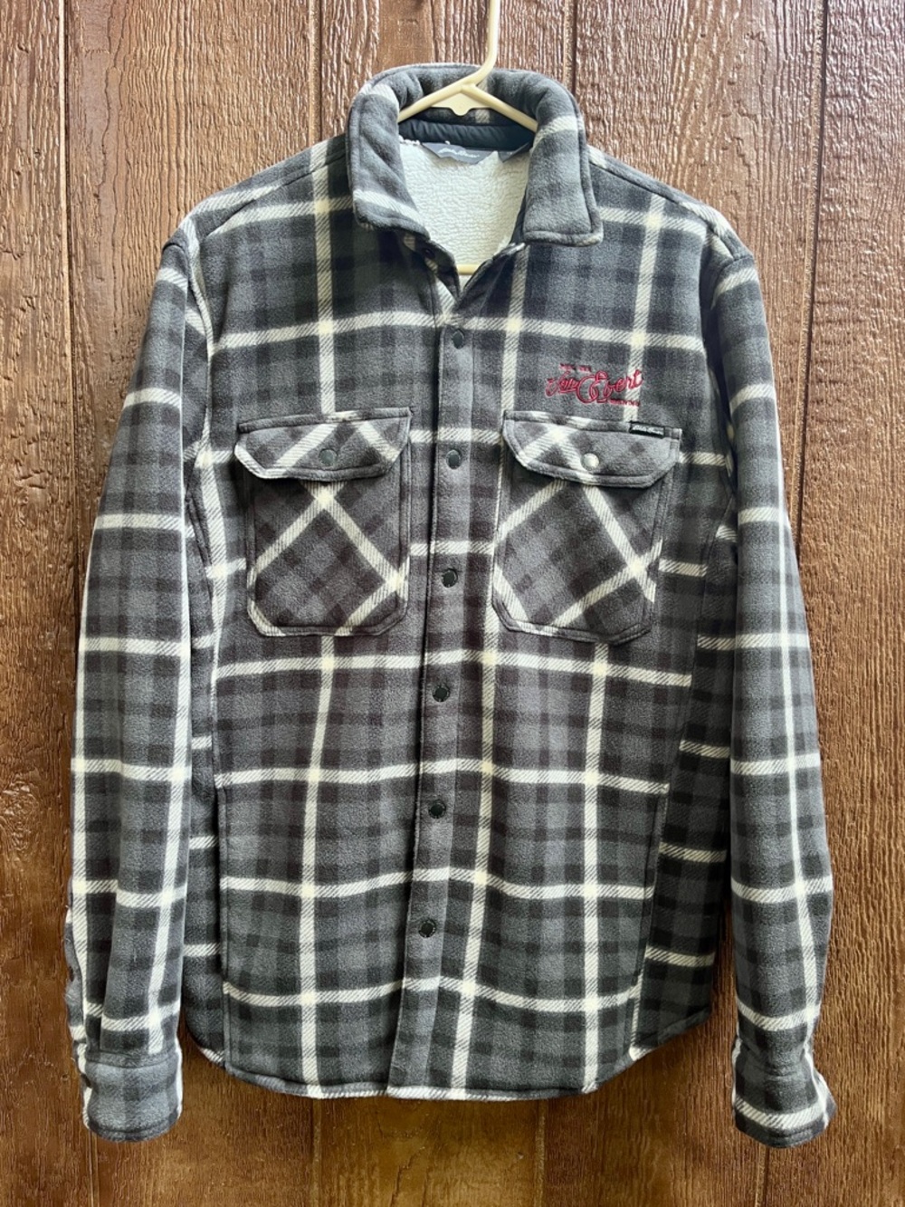 Unisex Eddie Bauer Woodland Flannel Fleece Shirt Jacket, Size Small